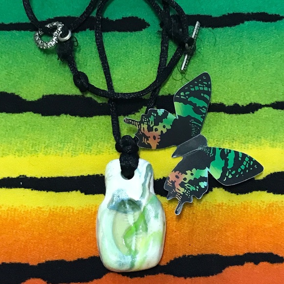 Ceramic One of a Kind Handmade Vintage Rare Unique Boho Necklace - Picture 13 of 16